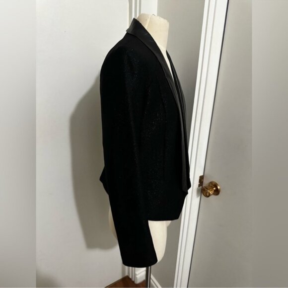 Black Dress Jack DKNY Open Front Shimmer Black Size US Small - Picture 2 of 6